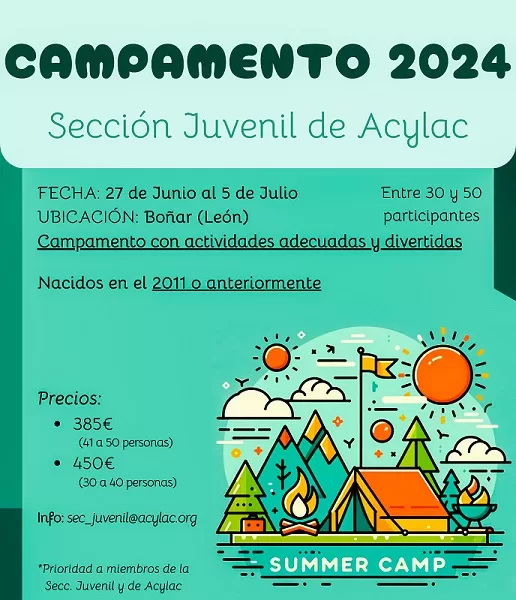 CAMPAMENTO DE VERANO 2024 SECCION JUVENIL ACYLAC